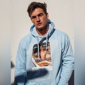 Taylor Cameron “The Bachelor” Fanjoy Pizza Photograph Blue Hoodie